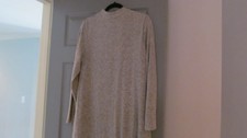 CHICO'S Scoop Neck Open-Knit Dolmen Sleeve Tunic Sweater Dress Gray Size 2