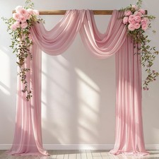 Wedding Arch Drapes Dusty Rose 30"x20Ft Sheer Backdrop Curtain Bridal Shower