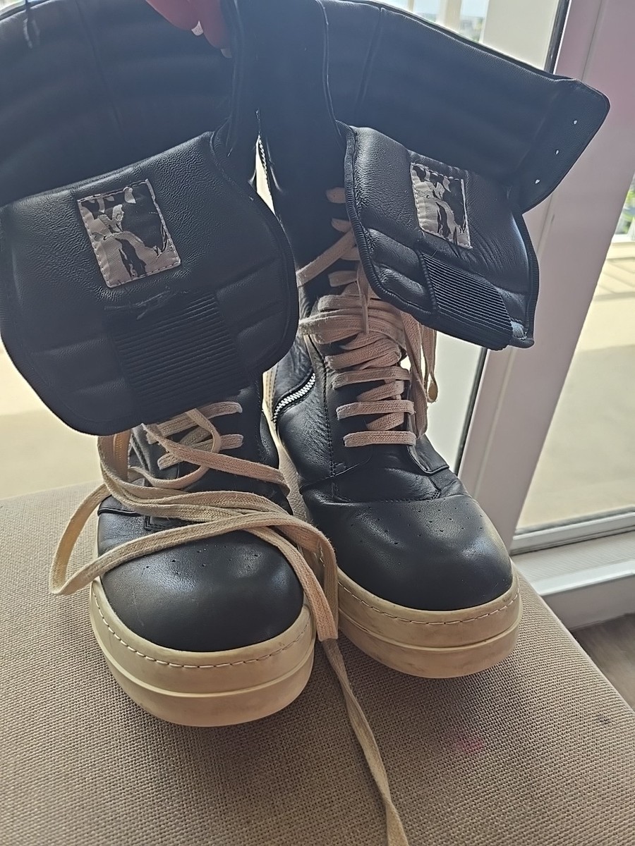 Rick Owens 22420 47 Women Size 44 Dark Brown Leather Lace Up Low