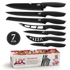 7 Piece Kitchen Knife Set Stainless Steel Ultra Sharp Steak Cooking Chef Knives