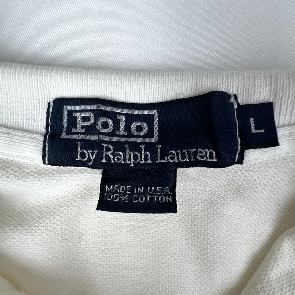 Polo Ralph Lauren 1967-1987 винтажный крест флаги рубашка большой герб редкая - Изображение 4 из 4