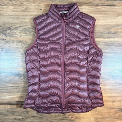 Ariat Tek Ideal Down Vest Womens Medium Dark Pink Puffer Equestrian Vest