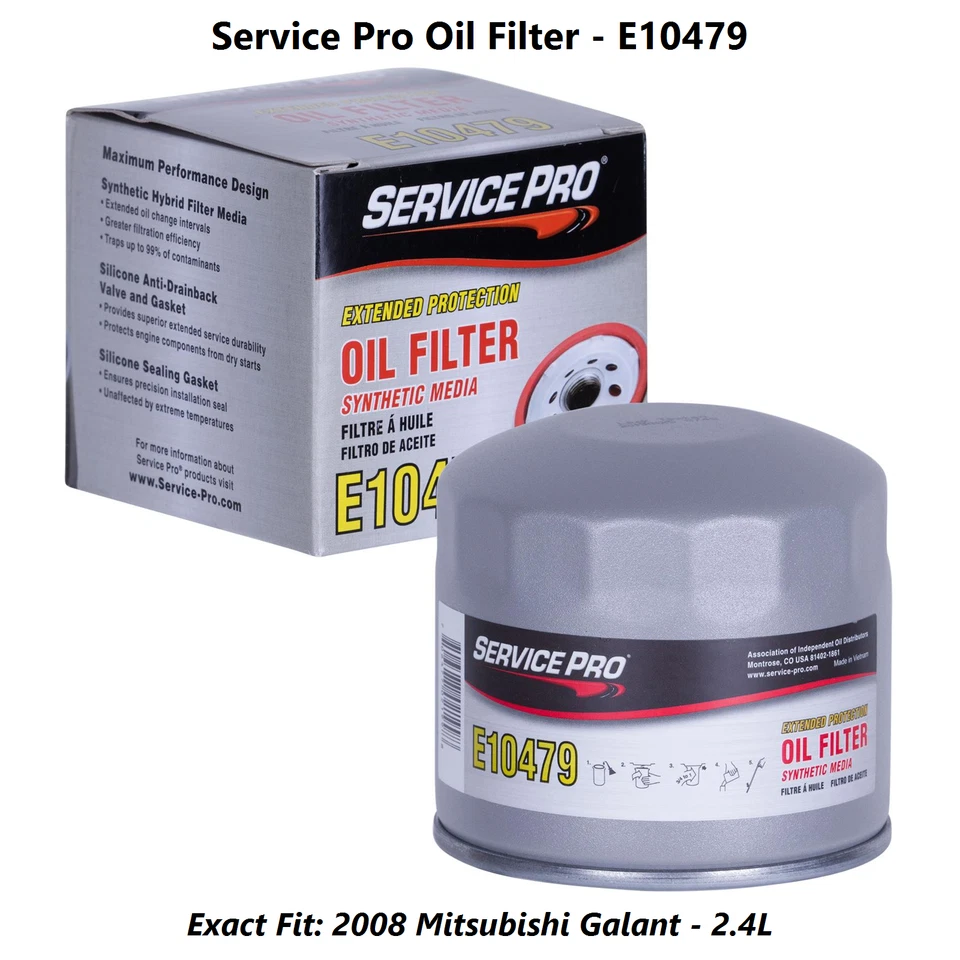 2008 Mitsubishi Galant 2.4L Complete Air, Oil & Cabin Filter Kit (5W-20) — 第 3/4 张图片