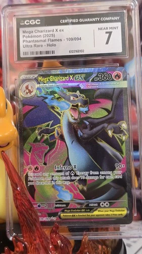 Mega Charizard X ex Pokémon (2025) Phantasmal Flames -109/094 Ultra Rare Cgc 7