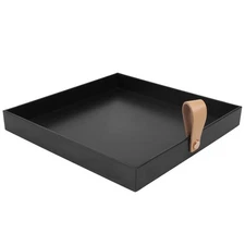 Square PU Leather Serving Tray Decorative Dish  Sundries Desktop Storage1597