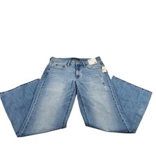 Aeropostale Baggy Flare Jeans Womens 8R Medium Wash Non Stretch Wide Leg Denim