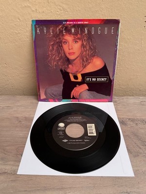 LISTEN   KYLIE MINOGUE IT'S NO SECRET/MADE IN HEAVEN PIC SLEEVE SYNTH POP 45'