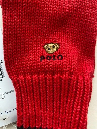 Ralph Lauren Boys Red Bear Classic Gloves Age 4-7 Years Bnwt - Picture 10 of 17
