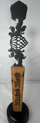 Wicked Weed Brewing UNIQUE BARREL WOOD 13'' Rustic Craft Beer Metal Tap Handle NC