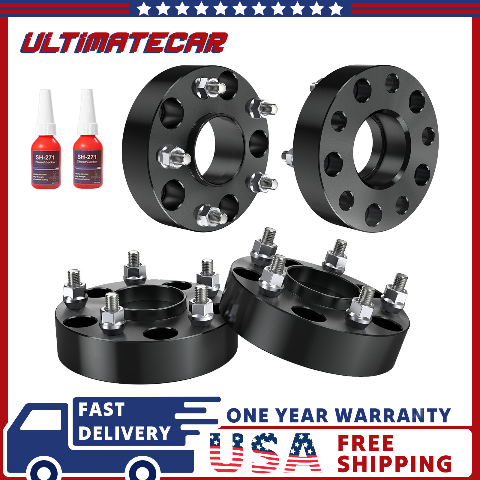 Set(4) 1.5" Hubcentric Wheel Spacer 5x5" For Jeep Wrangler JK Grand Cherokee WJ