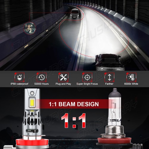 For Chevrolet Silverado 3500 HD 2023-2024 4pcs LED Headlight Bulbs H11 H11 Kit - Picture 5 of 13