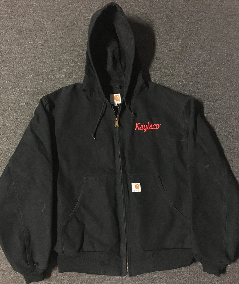 Vtg Carhartt Hooded Jacket XL USA Work Grunge Biker Punk Vtg Carhartt Hooded Jacket XL USA Work Grunge Biker Punk