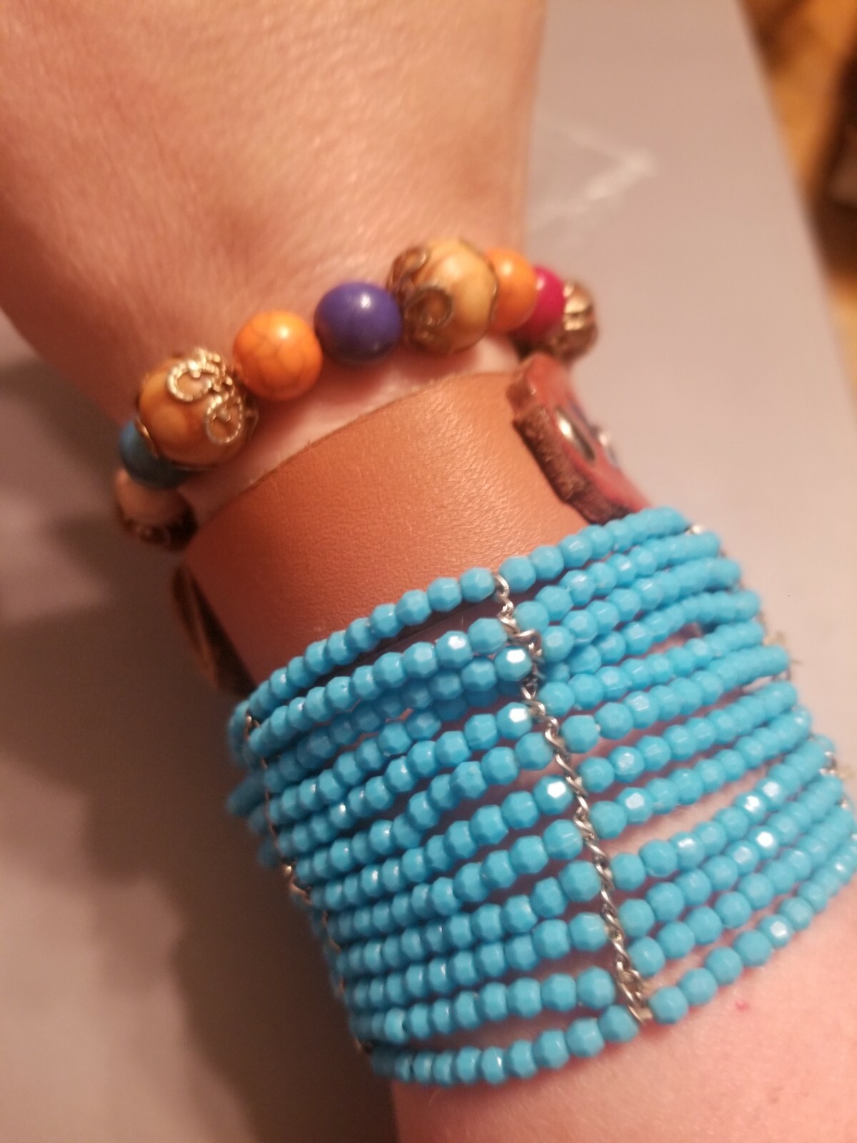 Vintage Bracelet Lot of 3 Boho Butterfly Leather … - image 5