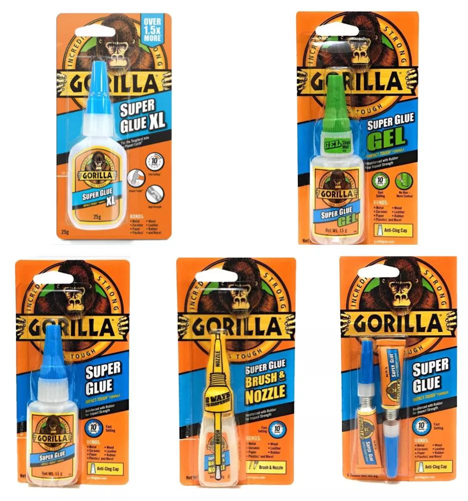Gorilla Superglue Gel Brush Nozzle Repair Sick On Anything Strongest Super glue