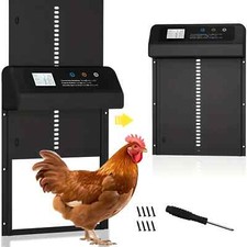 Porta Automatica per Pollaio Con Timer in Lega Di Alluminio Display Led Ampio XL