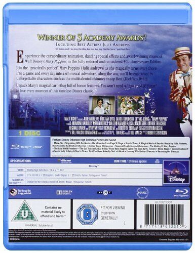 Mary Poppins 50th Anniversary Edition [Blu-ray] [Region Free] - Picture 1 of 3