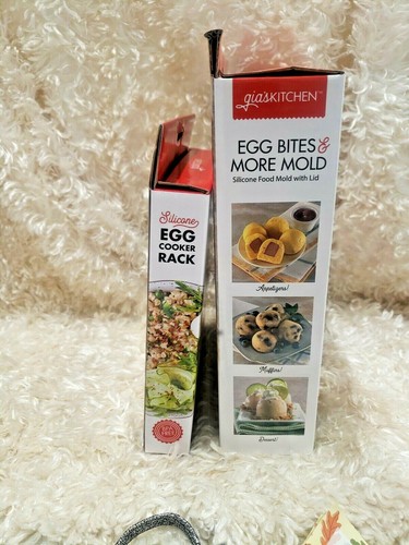 GIA'S KITCHEN Silicone Egg Cooker Rack & Egg Bites Mold Lot/2 NEW! - Picture 10 of 11