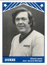 1983 Alexandria Dukes TCMA #25 Steve Lewis Assistant GM Hagerstown Maryland Card