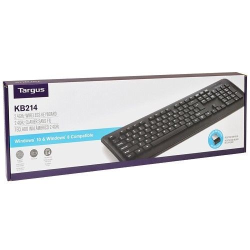 NEW Targus 2.4GHz Wireless Slim Keyboard w/ USB Receiver Windows 7/8/10 Mac