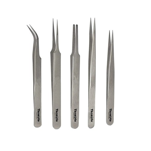 THEMISTO - Ensemble de Pweezers Acier Inox 5 en 1 Construit avec Passion (Pack de-5)