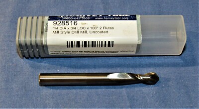 New Harvey Tool 1/4 x100Deg.Drill/End Mills Mill Style  2 Flute Special Profile