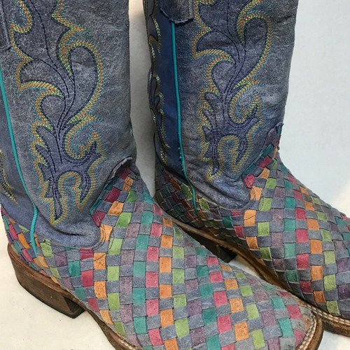 Macie Bean "Queen Awesome" Square Toe Stitched Leather Cowboy Boots - Womens 4 - Picture 3 of 10