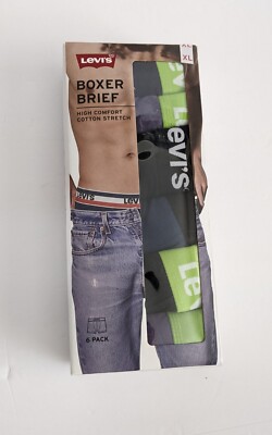 (6-Pack) LEVI'S Boxer Briefs High Comfort Cotton Stretch Premium Size XL Limited