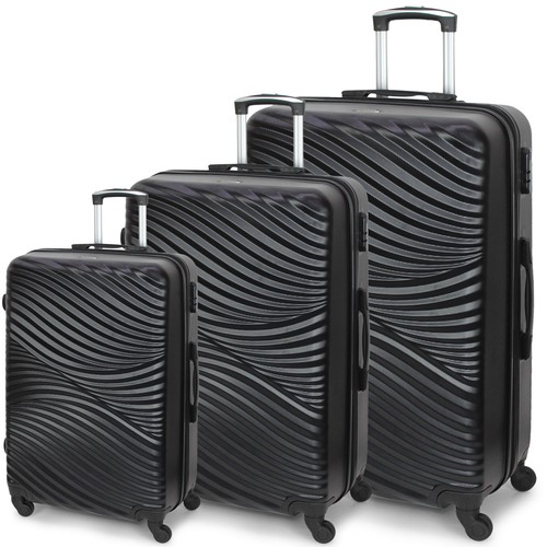 Set 3 trolley ORMI Valigia Grande Media Piccola Bagaglio a Mano Rigido 4  RUOTE | eBay