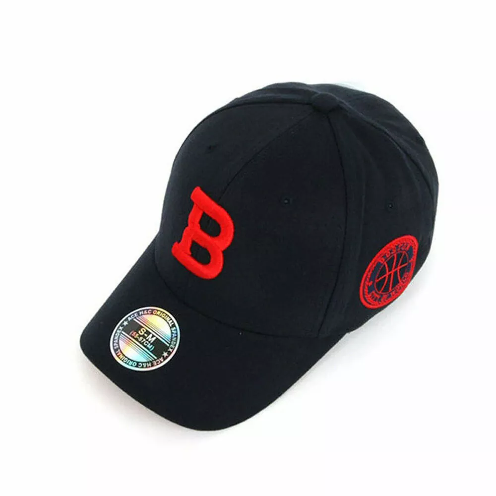 Unisex Mens Boston Baseball Cap Spandex Stretch Fit Letter B Hats