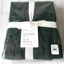 Pottery Barn Belgian Flax Linen Hand Stitched EURO Sham PINE GREEN 26 x 26