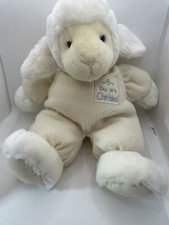 Russ Baby You Are Cherished Lamb Sheep Rattle Plush 12" Tall 3067 Vintage