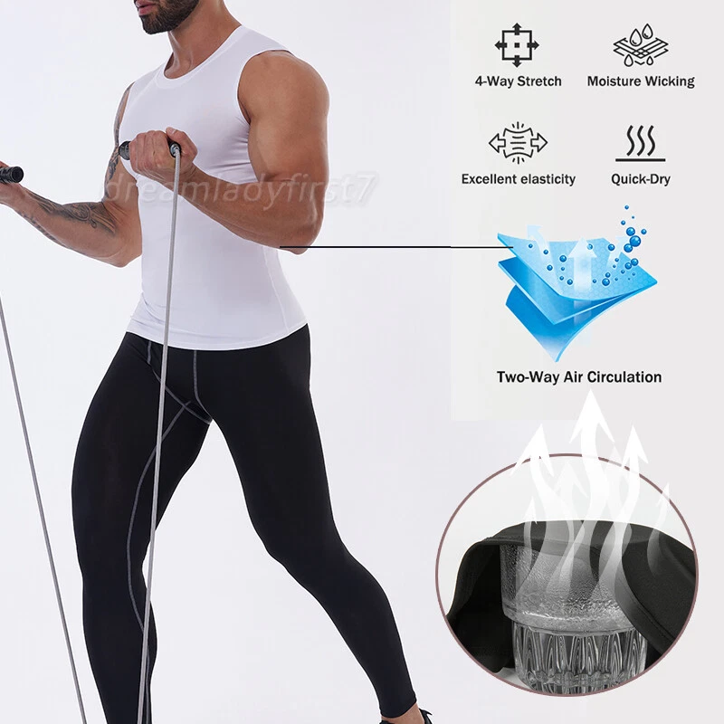 Men's Compression Suit Set Pants & Shirts Base Layer Training Workout Basketball - Image 4 of 4