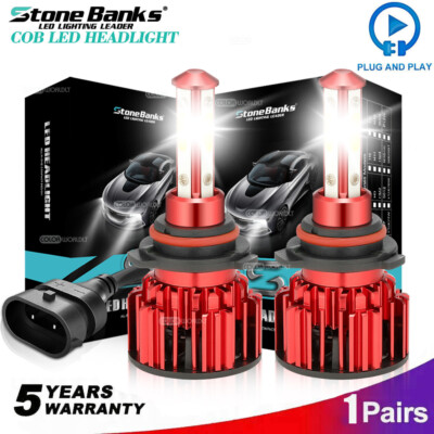 4-Sides 9005 HB3 LED Headlight Super Bright Bulbs Kit High/Low Beam White 6000K 