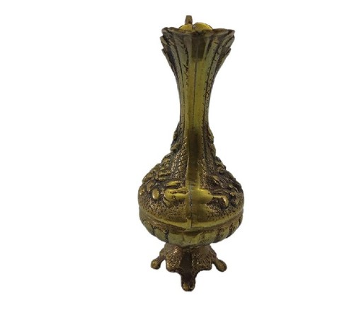 Vintage Italian Miniature Small Floral Embossed Brass Pitcher Vase Decor Footed - Picture 8 of 12