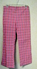 Vintage Charlotte Russe Pants Womens Size 9 Pink Plaid Made in USA Nineties Y2K