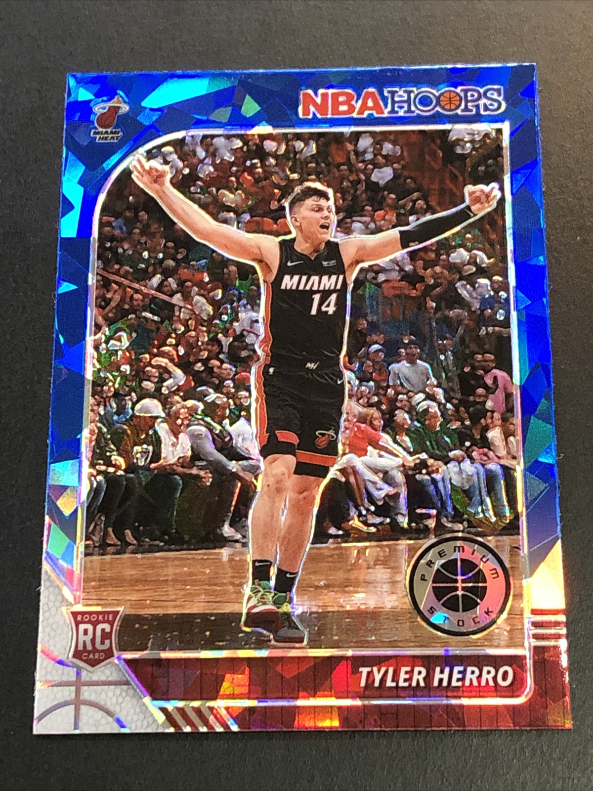 Tyler Herro Rookie Blue Cracked Ice Parallel - 2019-20 Hoops Premium Stock #210