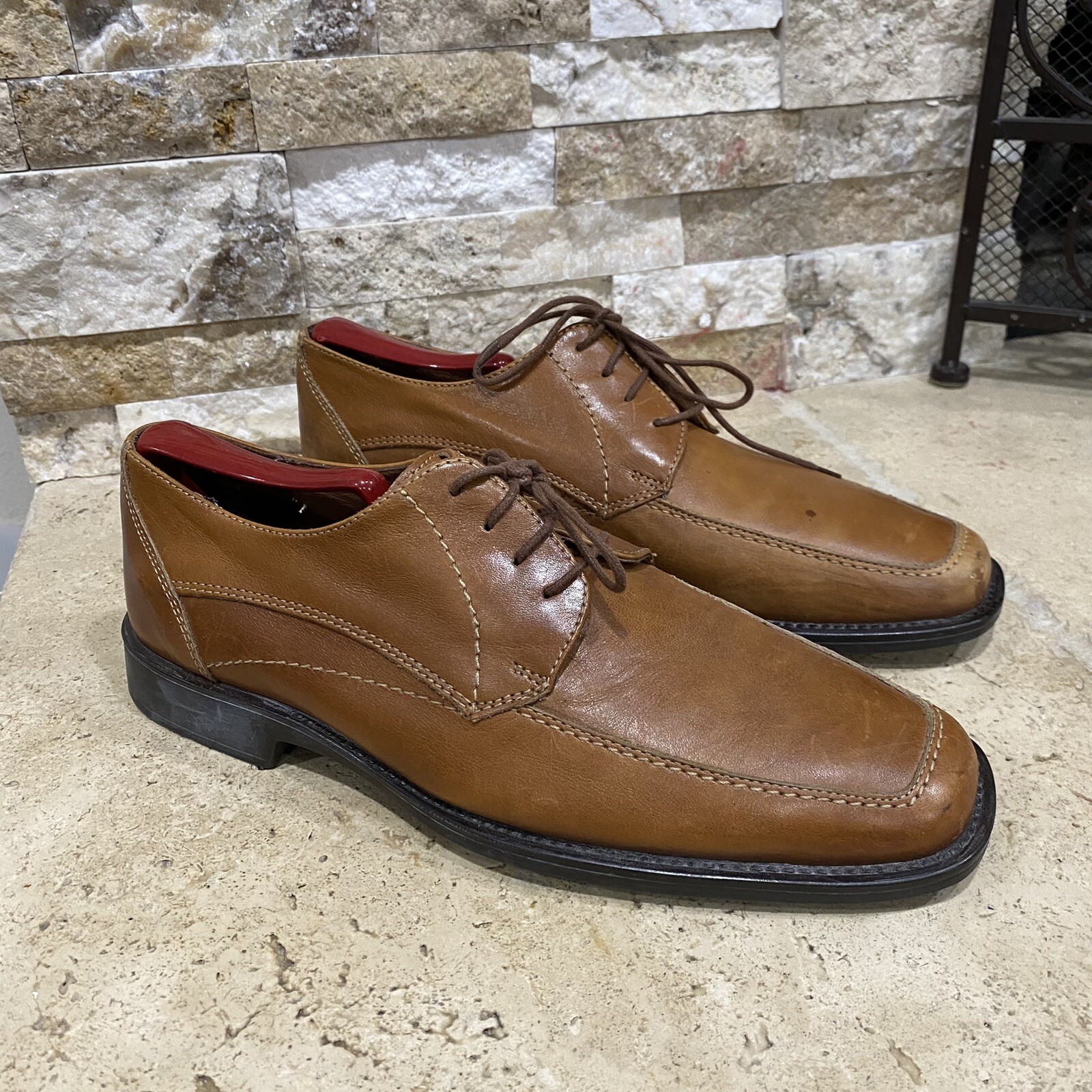 SAOLA Scarpe eleganti Johnston & Murphy Oxford marroni stringate comfort casual da uomo taglia 8 5