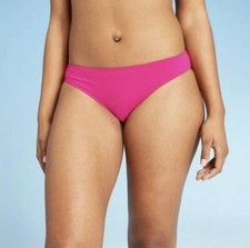Womens Shade  Shore Textured Cheeky Bikini Bottom, Raspberry, Sz S, M, XL