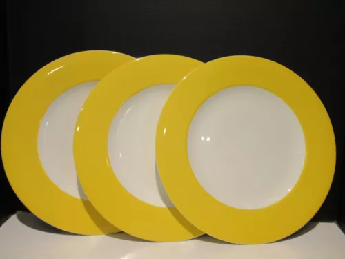 Vintage Crate & Barrel Hamptons Yellow 12” Chop, Charger or Server Plate Set 3