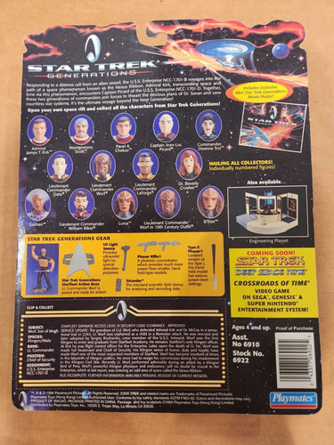 1994 Commander Worf Action Figure Star Trek Generations Playmates Toys - Picture 2 of 2
