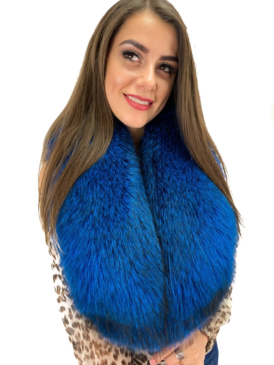 Royal blue hotsell fur shawl