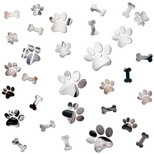 26 Pcs Dog Decor Mirror Stickers Dog Paw Bones Prints Acrylic Mirror Wall Sti...