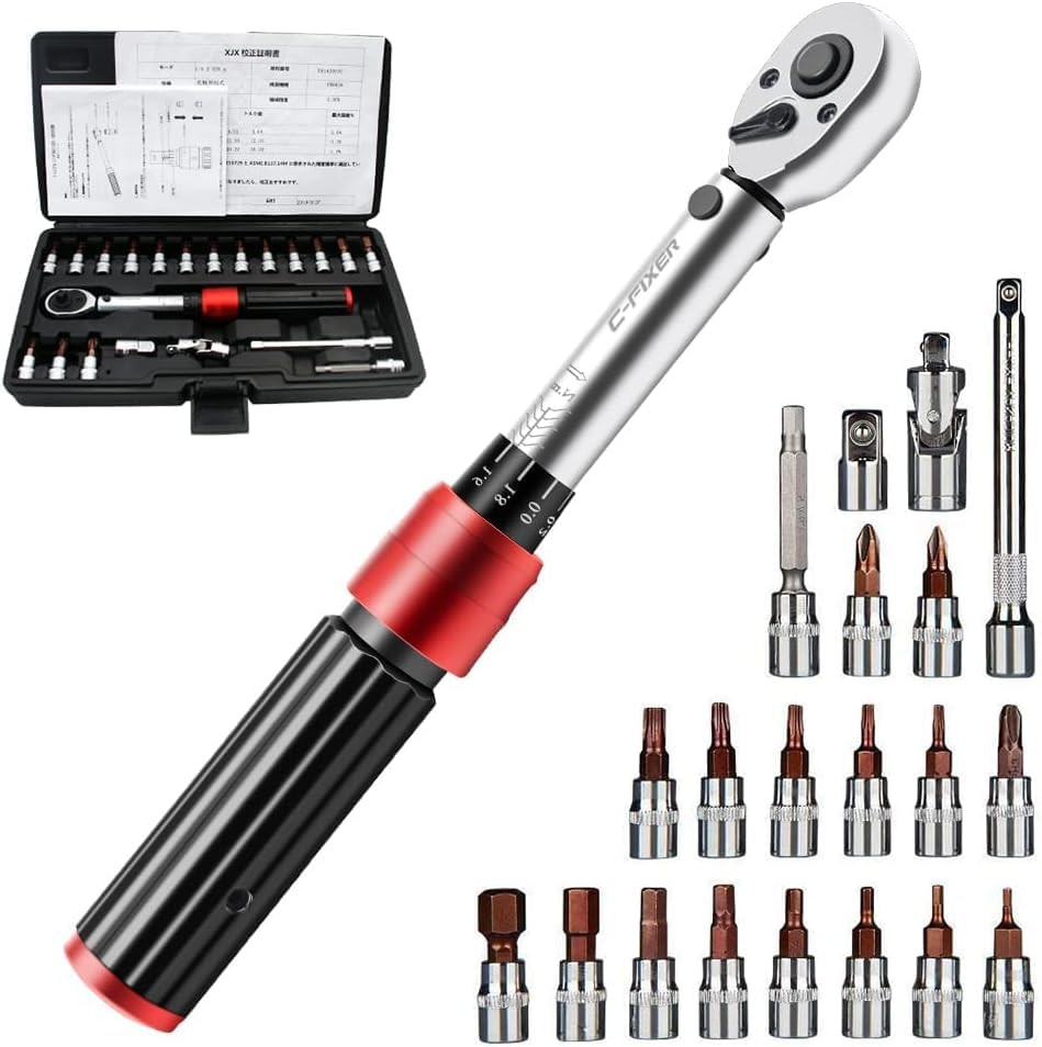 メンテナンス Sokcket wrench set Preset torque wrench 21-piece set repair wrench 2-20Nm 6.35
