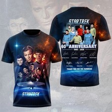 Nuova maglietta Star Trek 60° anniversario 2026 regalo per i fan S-6XL 3D ZO241