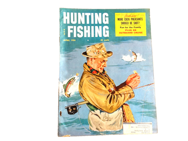 Hunting and Fishing – April 1954 – "Why Can't Tie This Fly?"