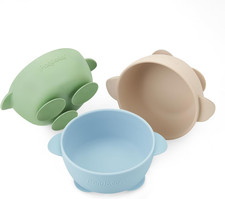 3 Pack Baby Suction Bowls, Stay Put Silicone Food Bowl Babies Led Weaning Suppli