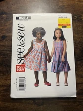 Butterick See & Sew B6004 Girl's Tiered Sundress Sizes 1-6 Uncut