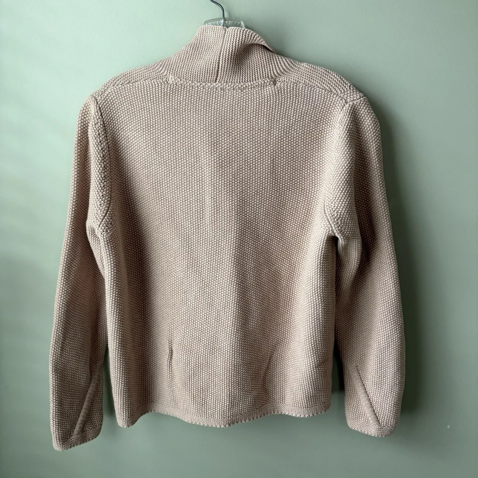 Poetry Sweater Womens Sz 6 US Chunky Moss Knit Cardigan Organic Cotton Tan - Image 2 of 4