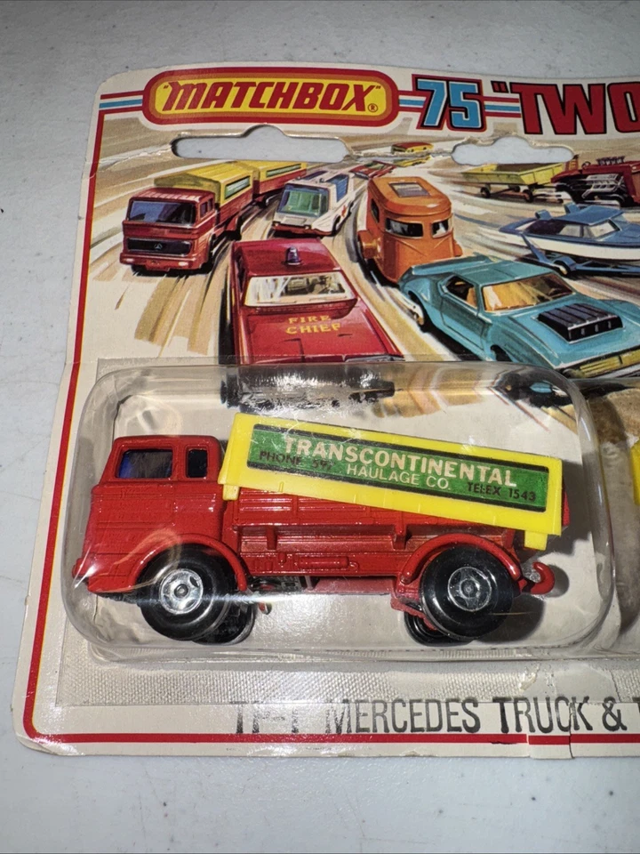 Vintage Matchbox 75 "two" packs TP-1 Mercedes Truck & Trailer - Image 2 of 4