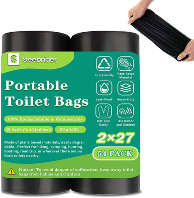 #ad 108 Portable Toilet Bags Biodegradable Camping Toilet Bags 8 Gallon Thickened P $13.94
